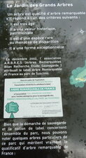 Panneau explicatif des arbres remarquables.